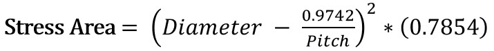 Stress area formula